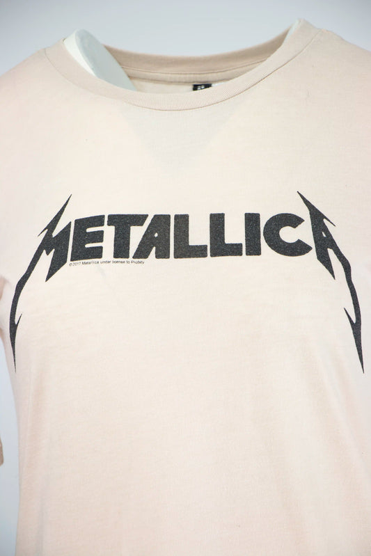 Metallica t-shirt beige